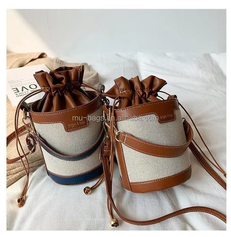 Elegante bolso de diseño de lujo para damas y niñas con cuero de cuerda y 2 colores