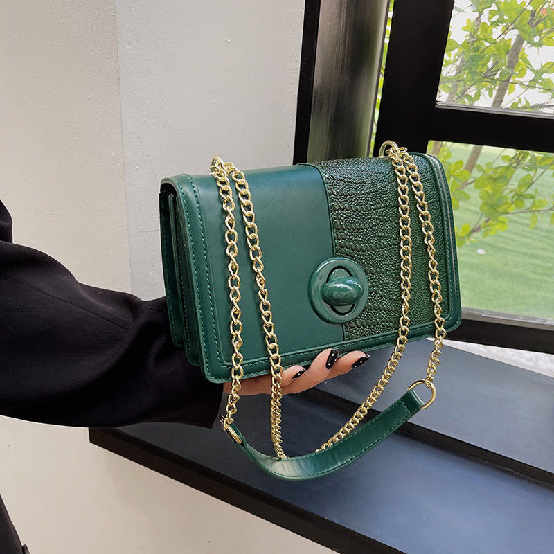 0.65kg de peso ligero PU poliéster Mano bolsas de cadena de diseño bolsos para un aspecto de moda
