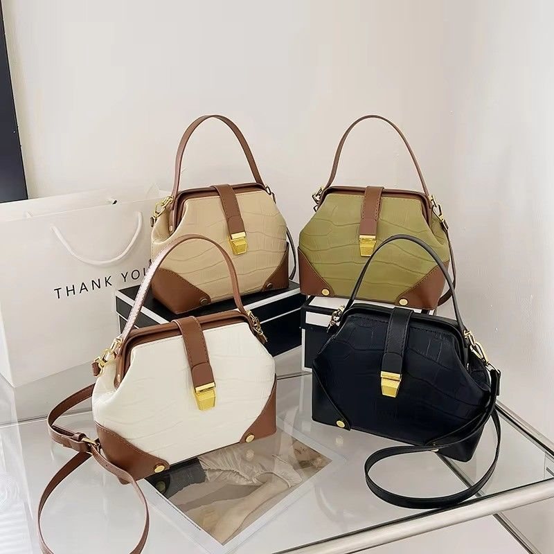 GHJ-26 Bolsos de moda de PU con cerradura para hombro de mujer Bolso de toque patrón de caramelo
